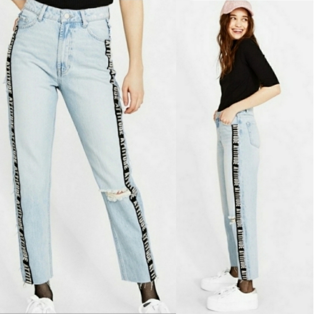 Bershka Jeans Distressed NWT Attitude Size…